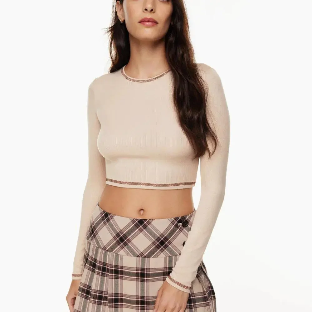 Aritzia  Sunday Best Bliss Cropped Longsleeve - 2XS - PINK